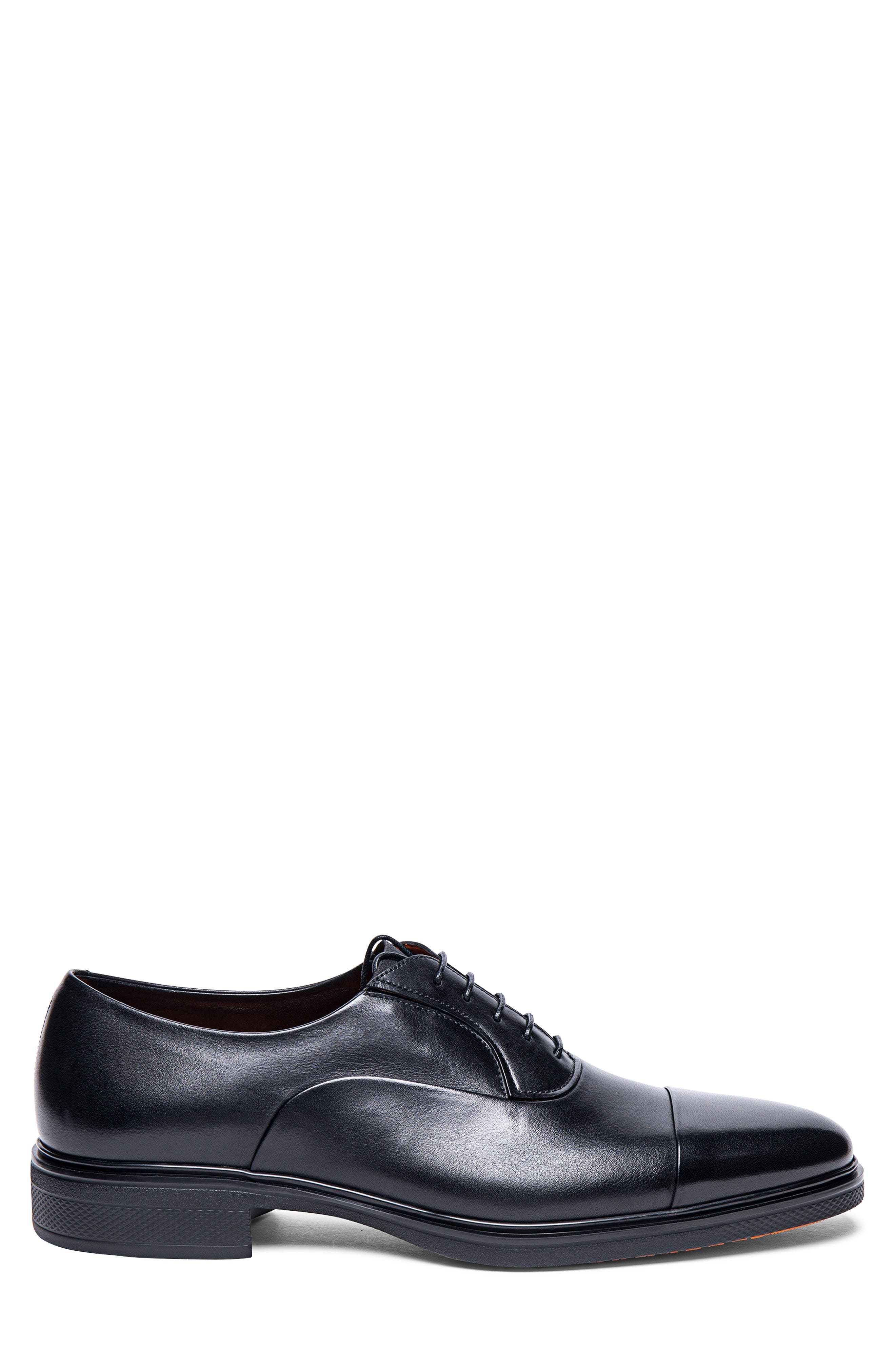 Santoni Easy Cap Toe Oxford, Alternate, color, Black