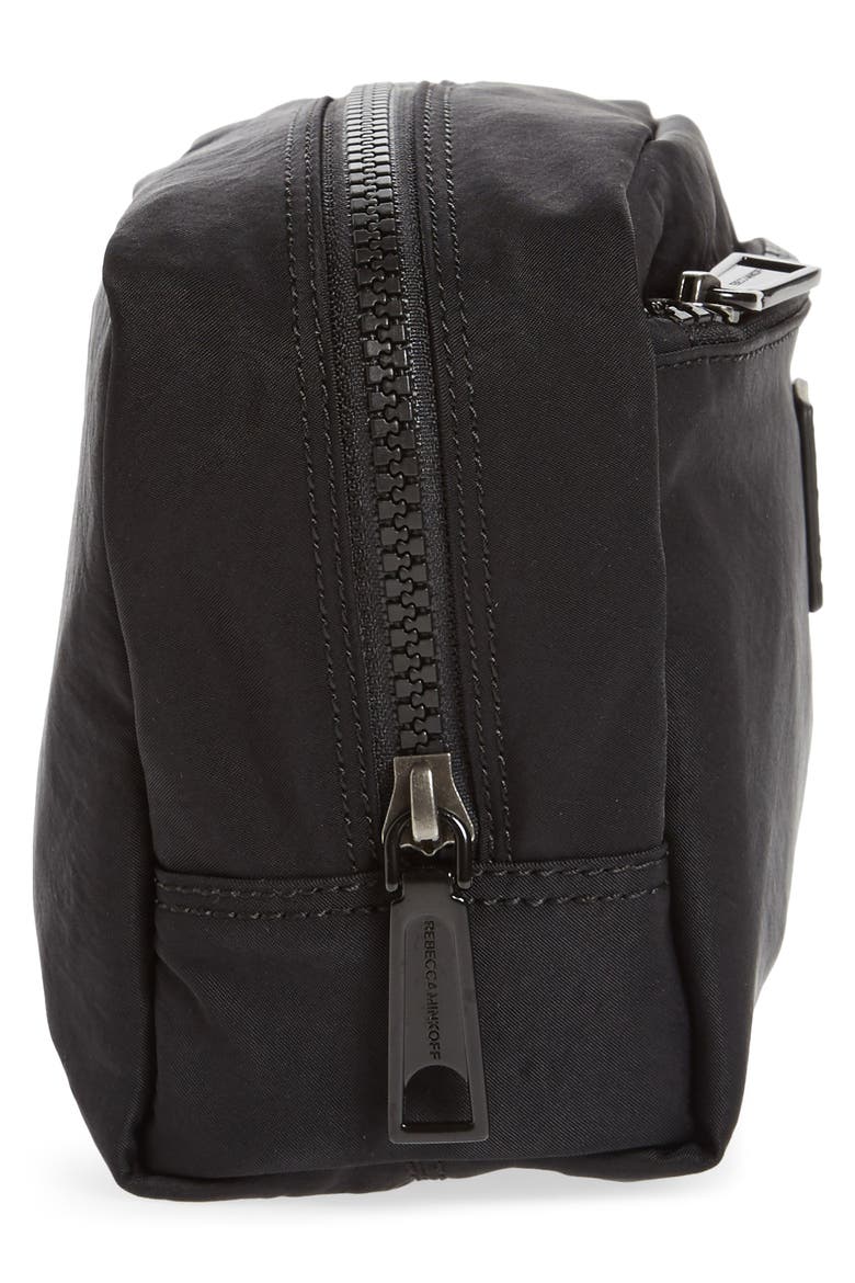 Nylon Cosmetics Pouch, Alternate, color, BLACK