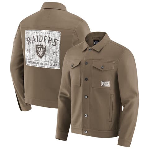 Men's NFL x Darius Rucker Collection by Fanatics Tan Las Vegas Raiders Trucker Full-Button Jacket