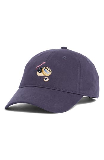 Frasier Sterling Embroidered Caviar Baseball Cap In Blue