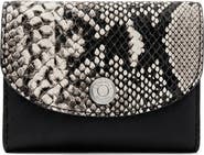 Veronica Beard Snakeskin Embossed Flap Leather Card Holder