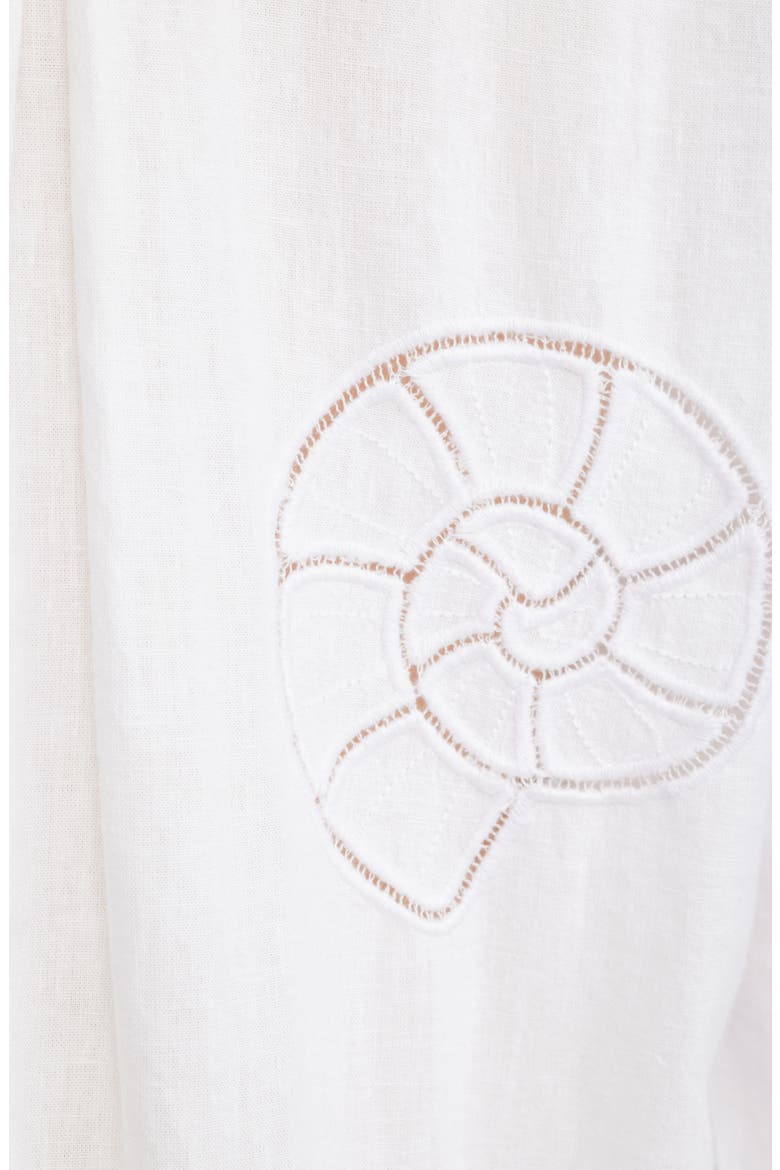 Charli Linen Blend Button-Up Shirt, Alternate, color, WHITE SEASHELLS