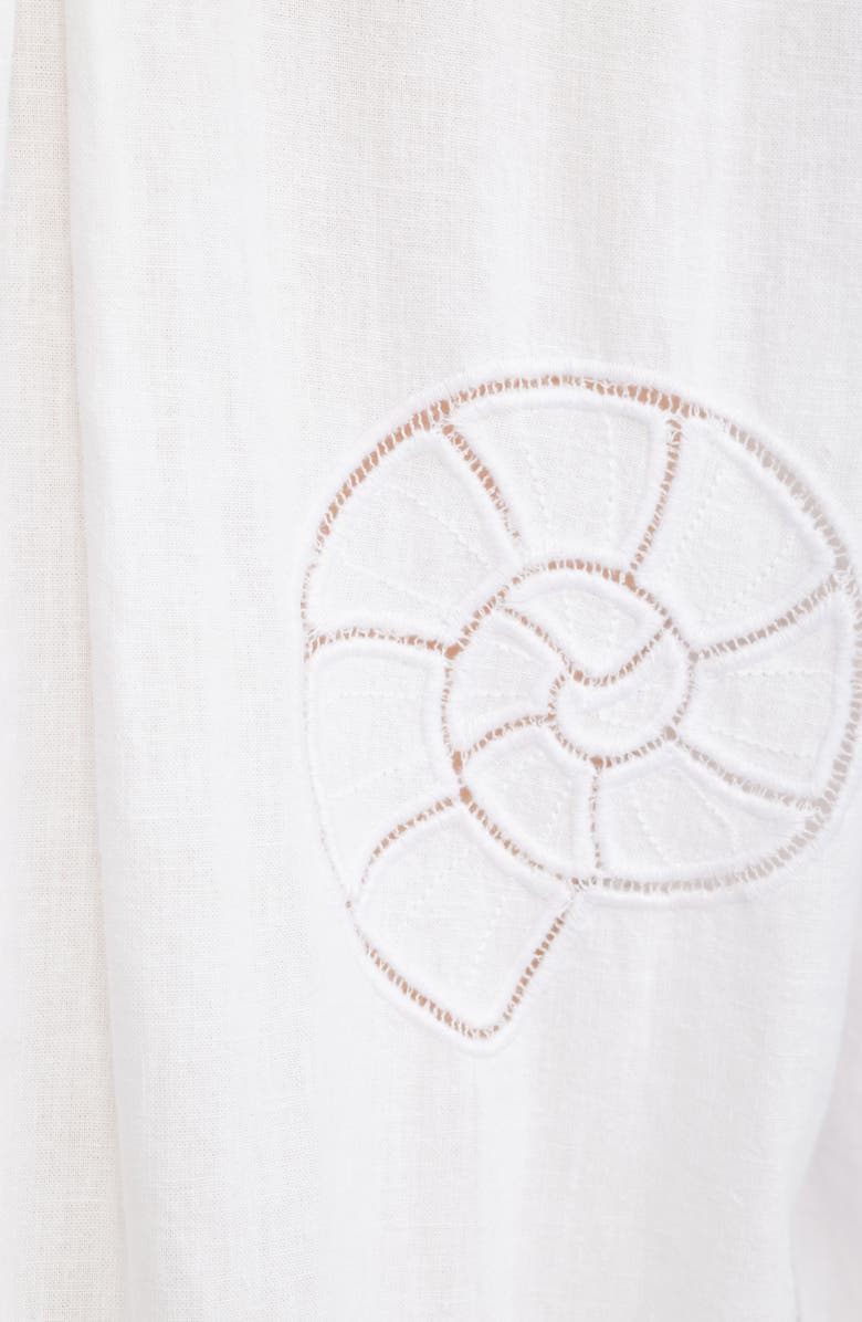 Rails Charli Linen Blend Button-Up Shirt, Alternate, color, White Seashells