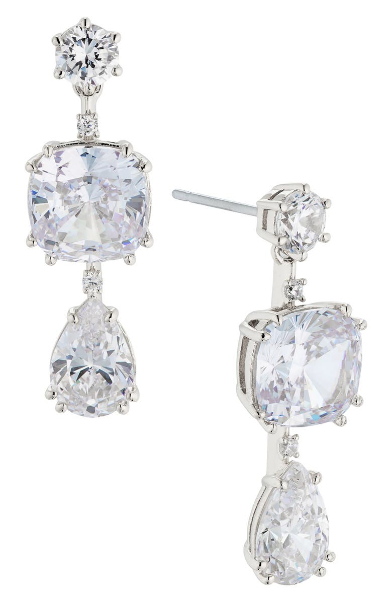 Nadri Evelyn Triple Drop Earrings, Main, color, 