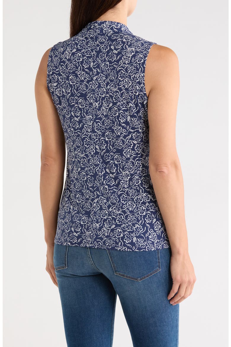 Floral Sleeveless Faux Wrap Tank, Alternate, color, OCEAN BLUE