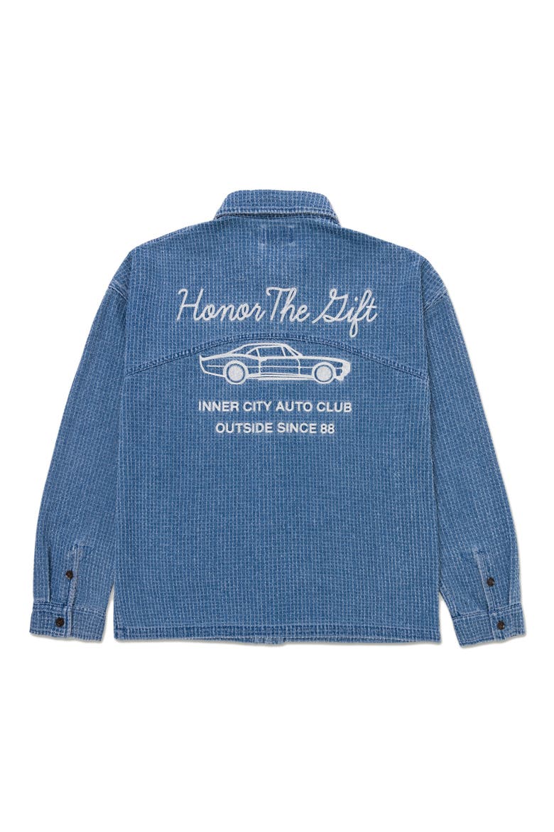 Honor Inc Mixed Stripe Cover Overshirt, Alternate, color, INDIGO