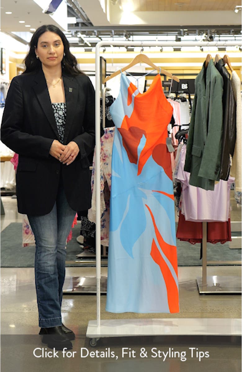 Katy Abstract Floral Halter Neck Maxi Dress, sales video thumbnail