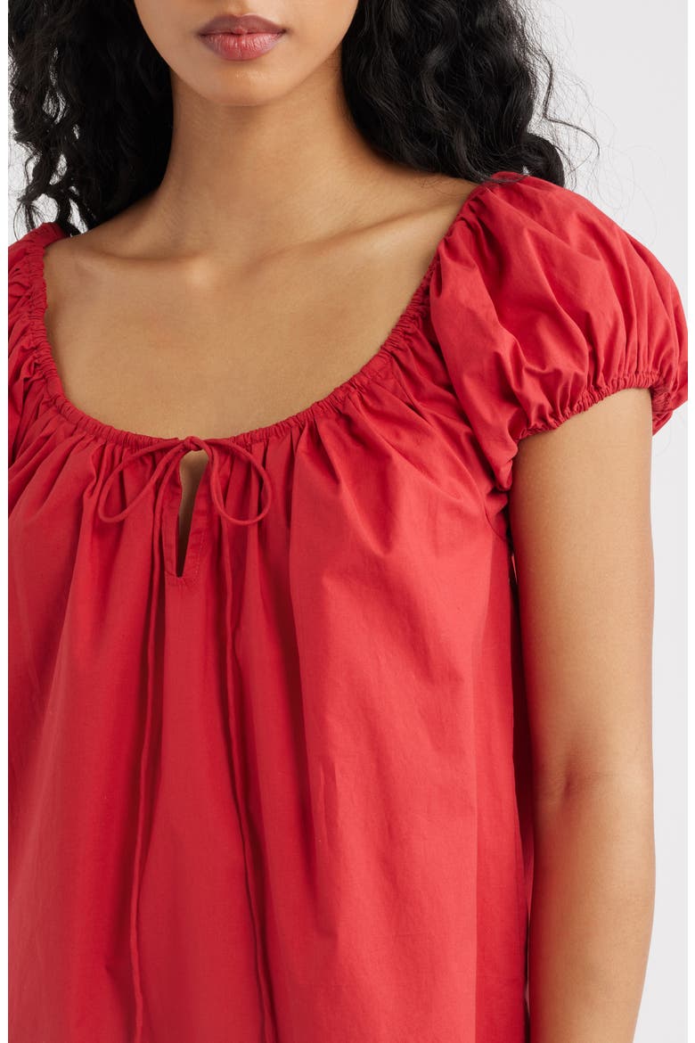 Marblau Cap Sleeve Cotton Shift Minidress, Alternate, color, CHILLI