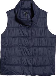 Eileen Fisher Ruched High Collar Vest