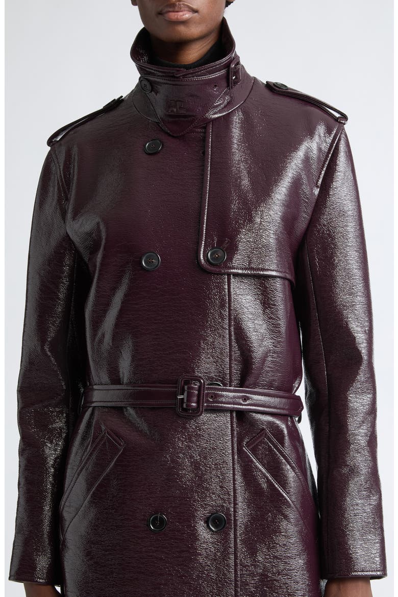 Vinyl Trench Coat, Alternate, color, BURNT RED