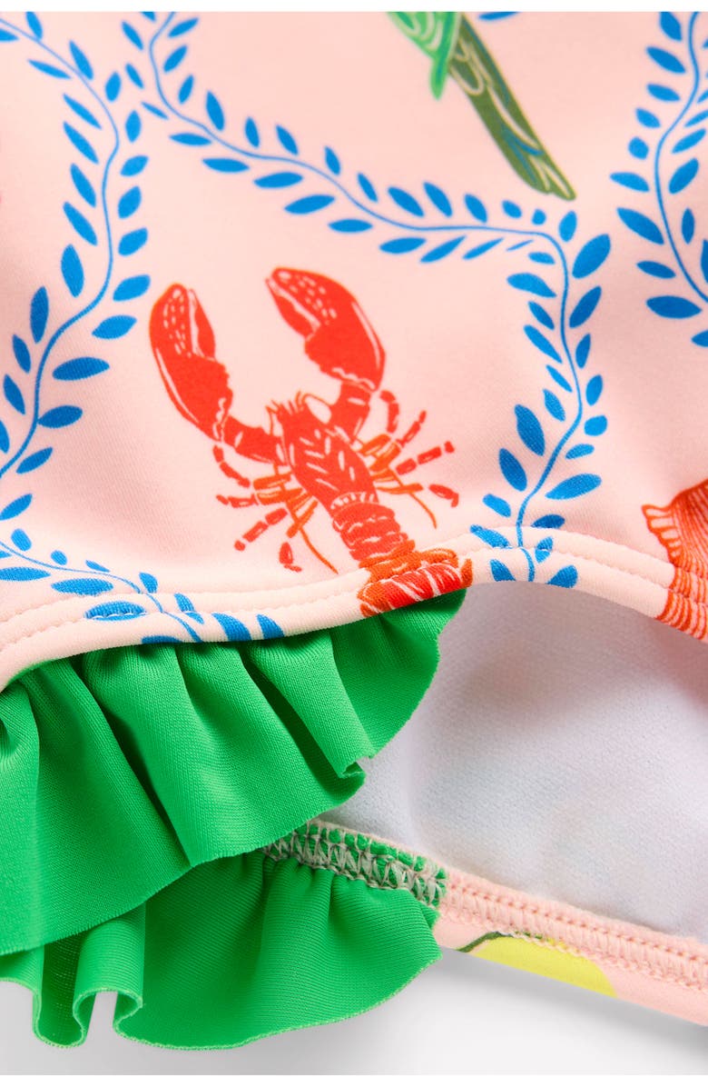 Mini Boden Kids' Contrast Ruffle One-Piece Swimsuit, Alternate, color, 