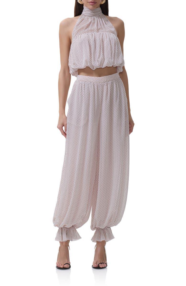 AFRM James Pin Dot Pants, Alternate, color, Mauve Pin Dot