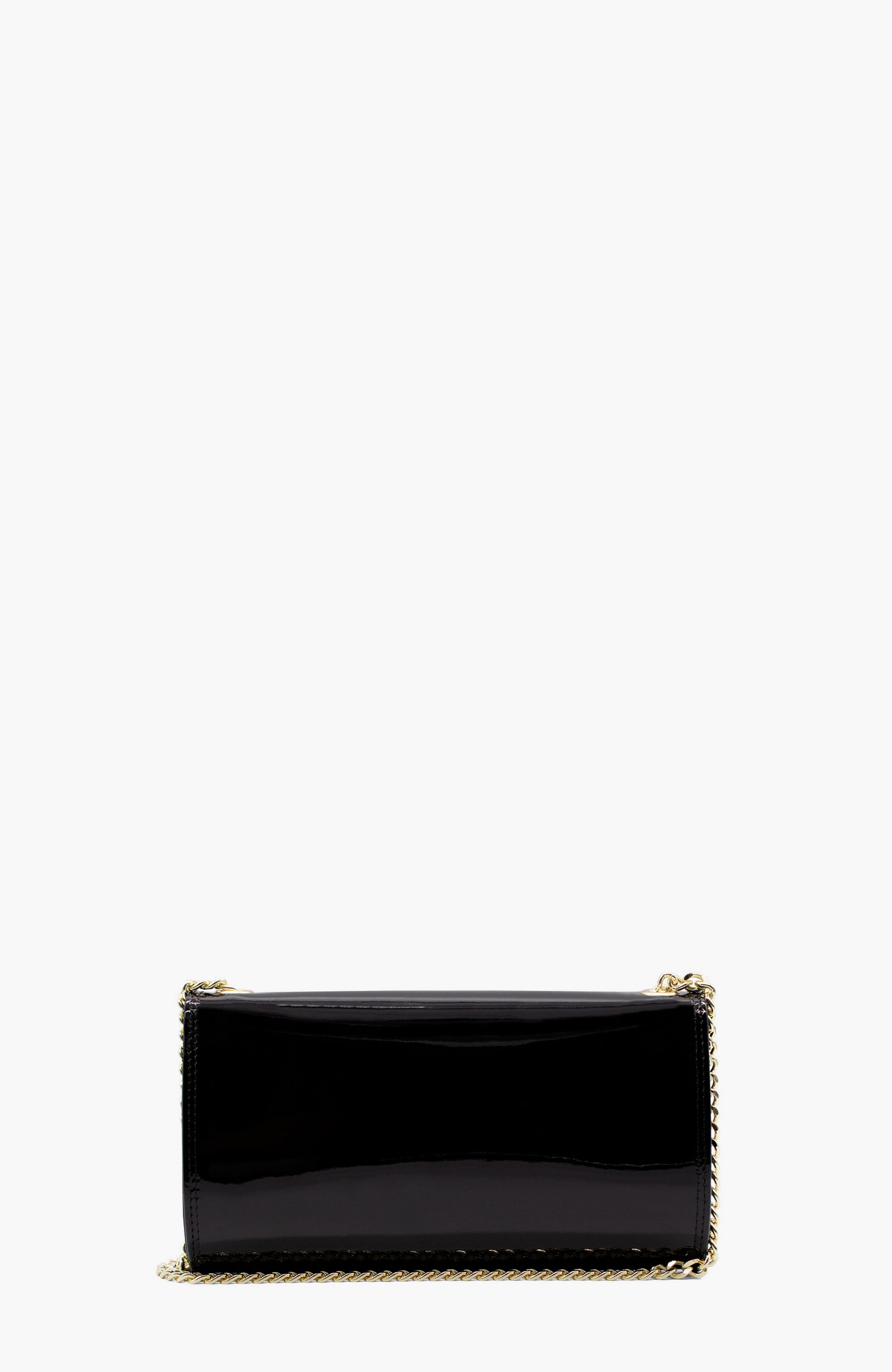 All In Patent Leather Clutch Shoulder Bag 491, Alternate, color, Black