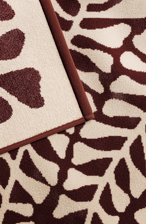Woven & Weft Oversize Beach Towel In Terracotta Retro Leaves