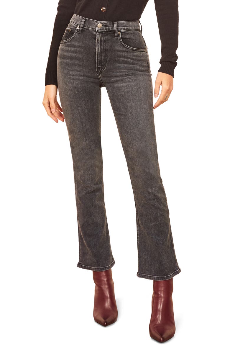 Reformation Jessie High Waist Crop Bootcut Jeans, Main, color, 