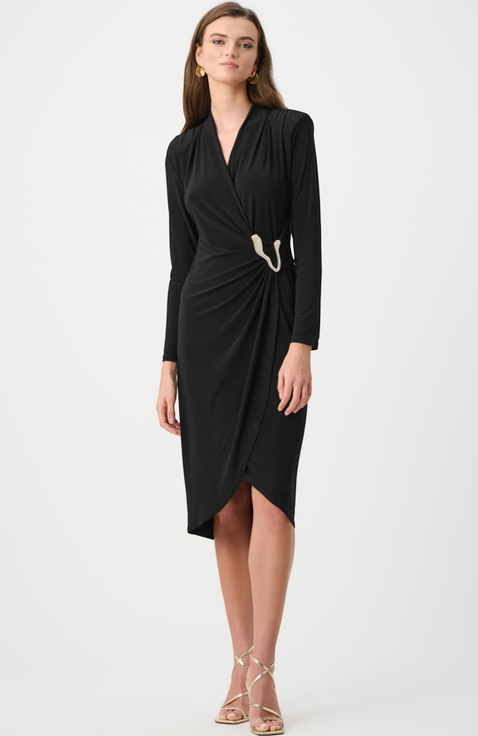 Silky Knit Sheath Wrap Dress