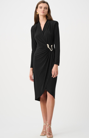 Joseph Ribkoff Silky Knit Sheath Wrap Dress