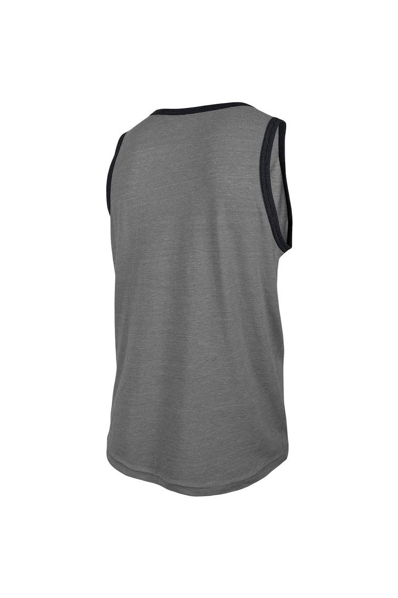 Men's New Era Heathered Gray New Orleans Saints Ringer Tri-Blend Tank Top, Alternate, color, Heather Gray