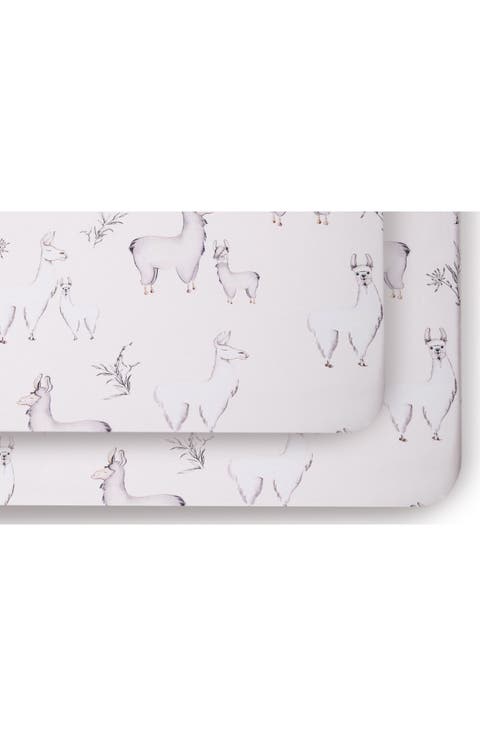 Llama Set of 2 Jersey Crib Sheets