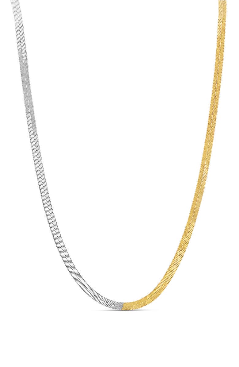 SHYMI Two-Tone Herringbone Chain Necklace, Main, color, Gold Silver