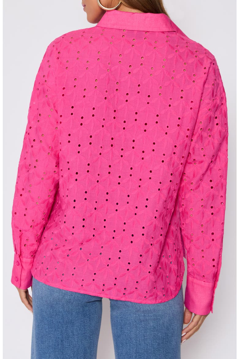 Garden Stroll Floral Eyelet Button-Up Shirt (Nordstrom Exclusive), Alternate, color, PINK