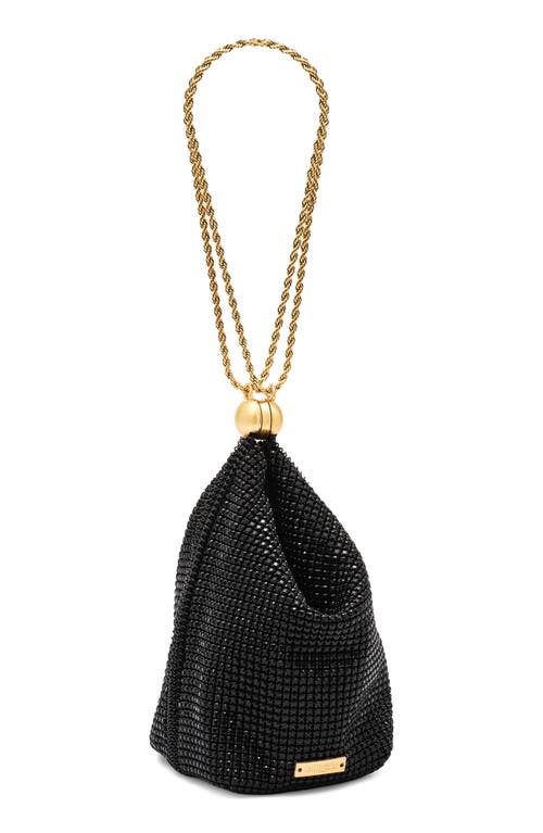 Cult Gaia Rue Crystal Mesh Wristlet In Black