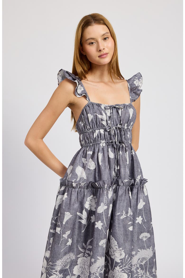 Sydney Floral Tiered Midi Sundress, Alternate, color, WASHED BLUE IVORY