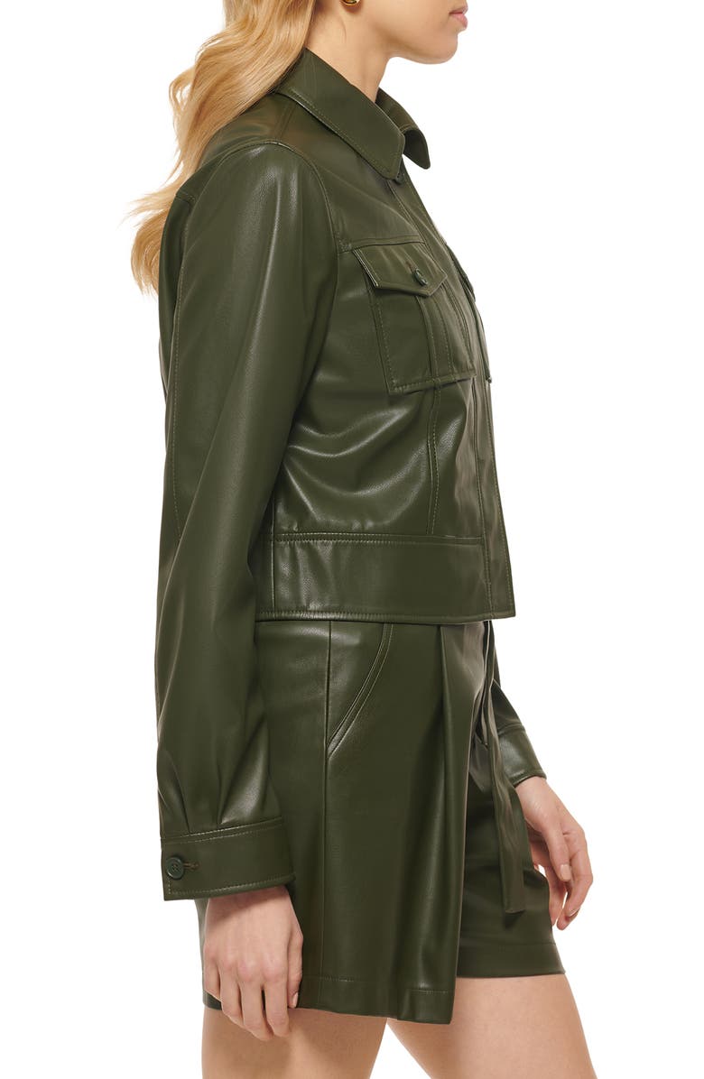 DKNY Faux Leather Short Jacket, Alternate, color, 