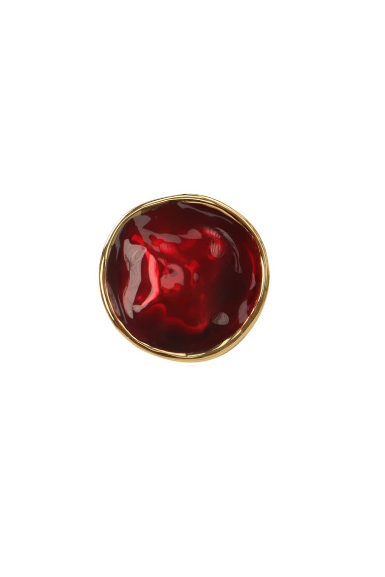 Enamel Ripple Earrings, Alternate, color, Red & Gold