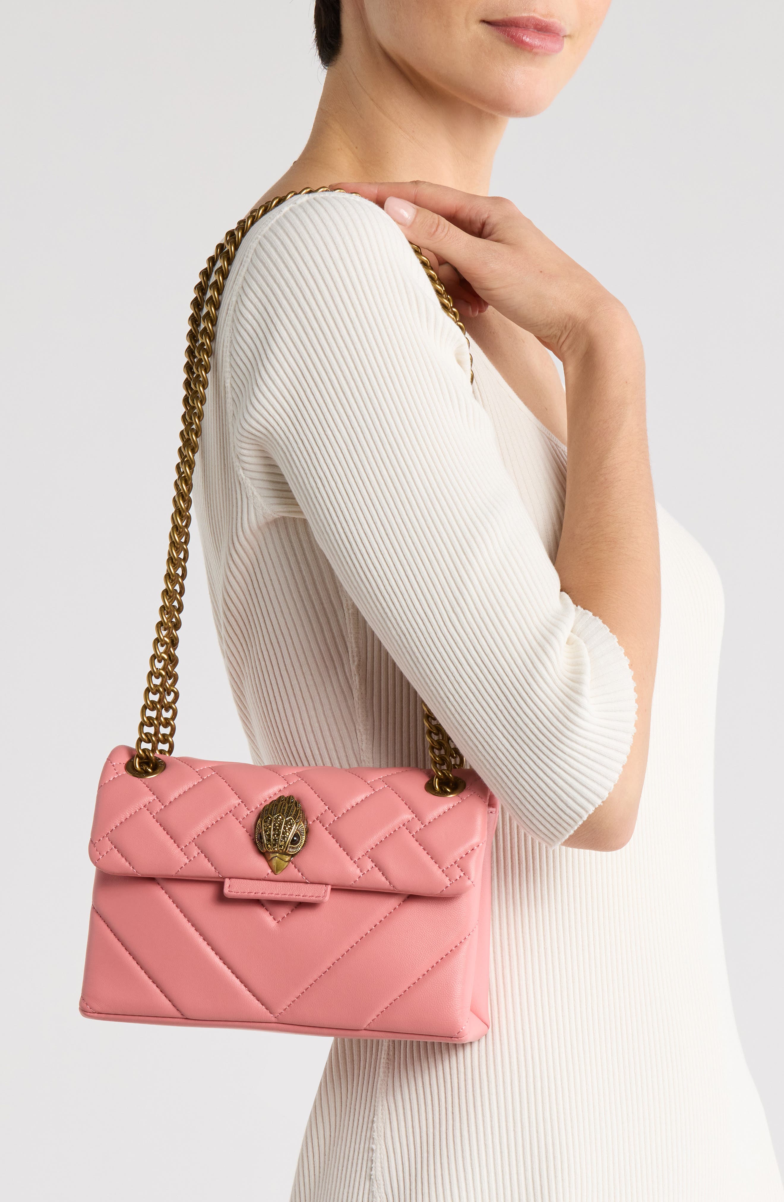 Kurt Geiger London Mini Kensington Quilted Leather Shoulder Bag, Alternate, color, 