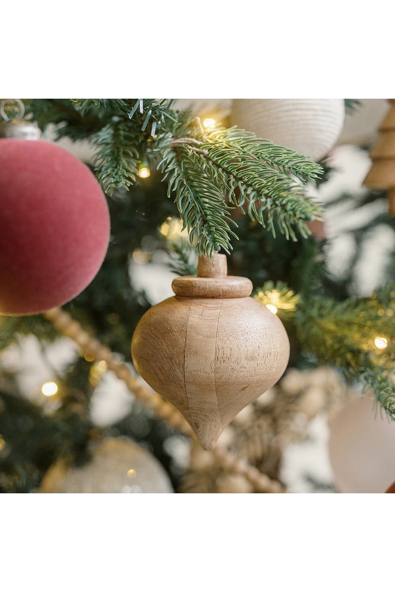 5" Wooden Finial Christmas Ornaments, Alternate, color, Brass