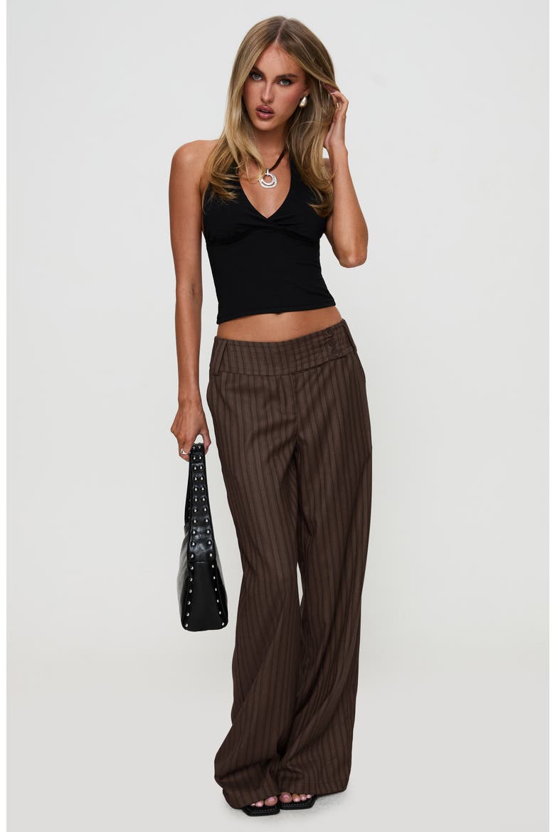 Cedars Stripe Low Rise Wide Leg Pants, Alternate, color, BROWN STRIPE