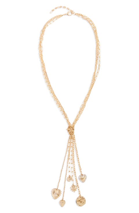 Knotted Tassel Charm Pendant Necklace
