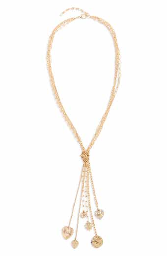 Knotted Tassel Charm Pendant Necklace