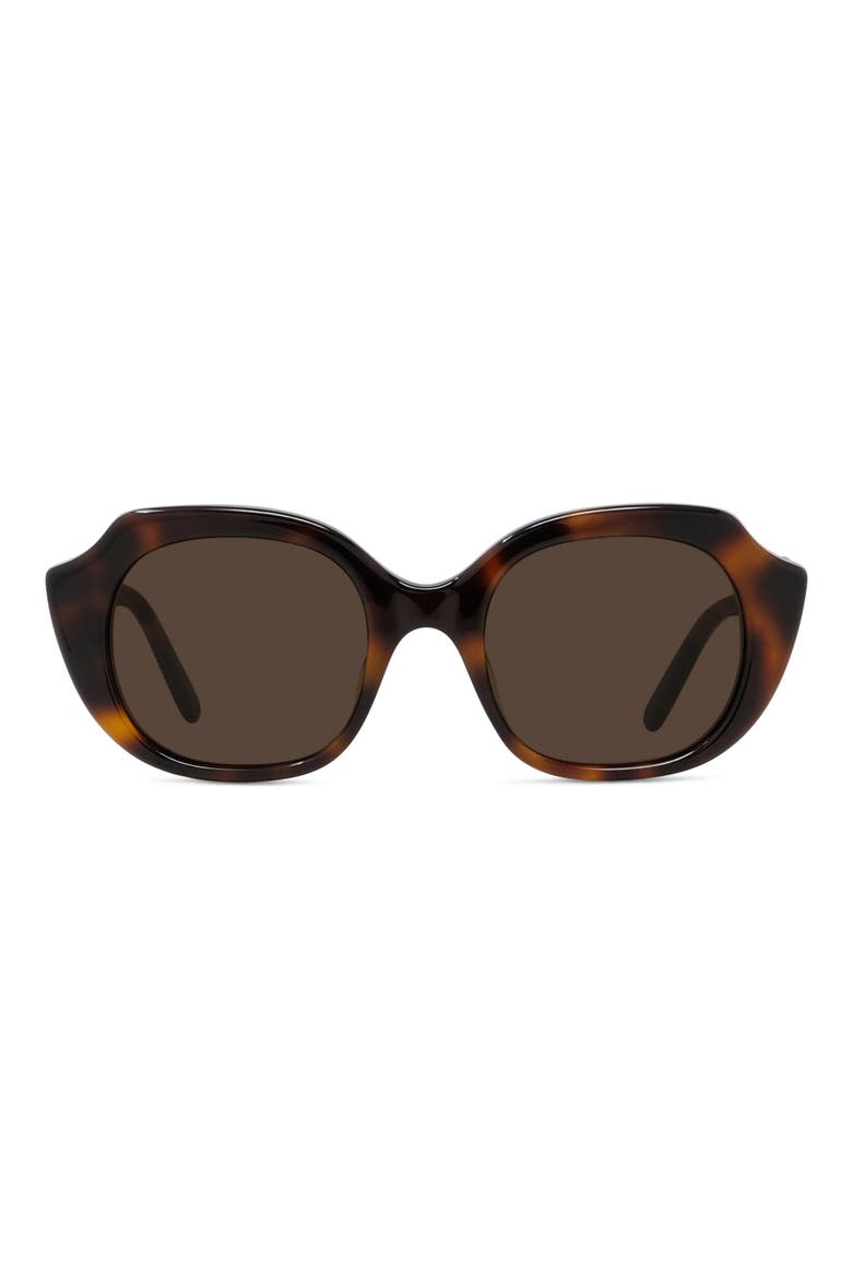 Slim 50mm Geometric Sunglasses, Main, color, DARK HAVANA / BROWN