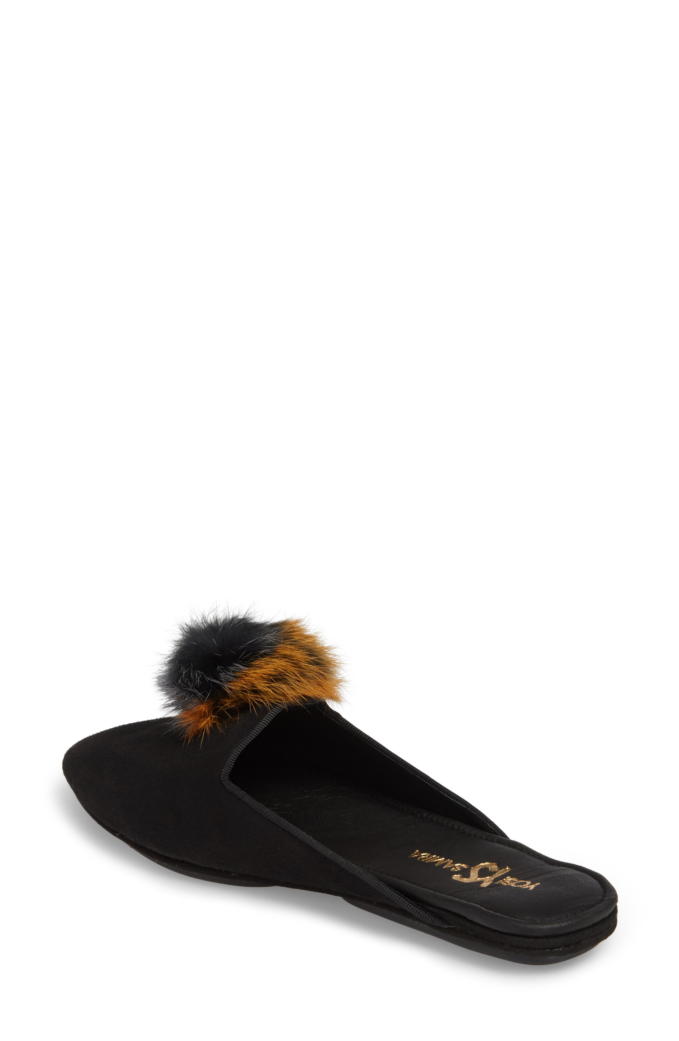 Yosi Samra Vidi Genuine Rabbit Fur Loafer Mule, Alternate, color, 