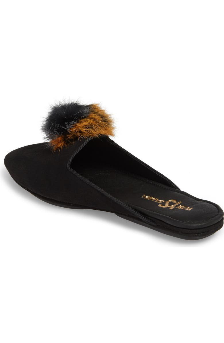 Yosi Samra Vidi Genuine Rabbit Fur Loafer Mule, Alternate, color,