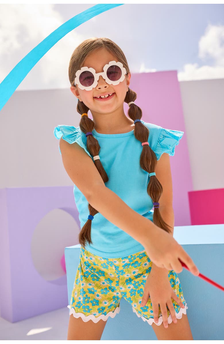 BISBY Kids' Knit Eyelet Tank, Alternate, color, Aqua