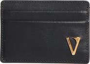 Versace V-Emblem Leather Card Case