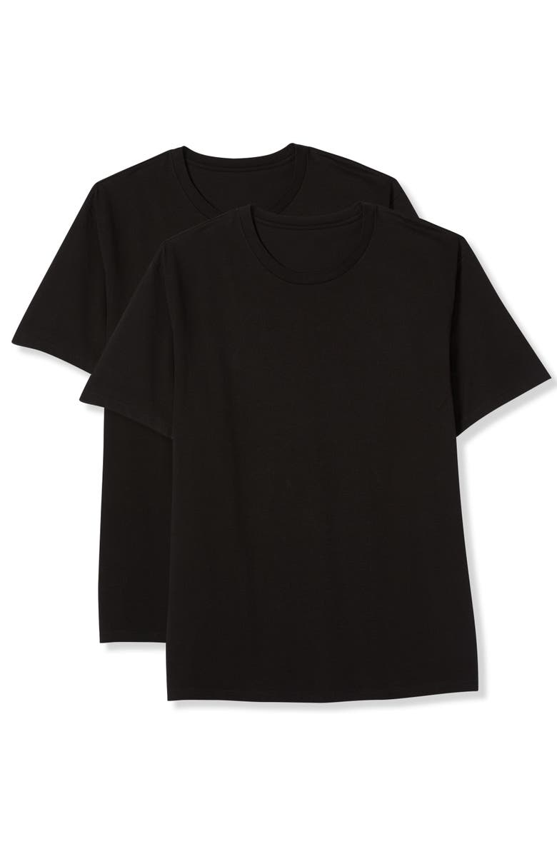 B+T Essentials Big & Tall 2-pk Tees, Main, color, Black