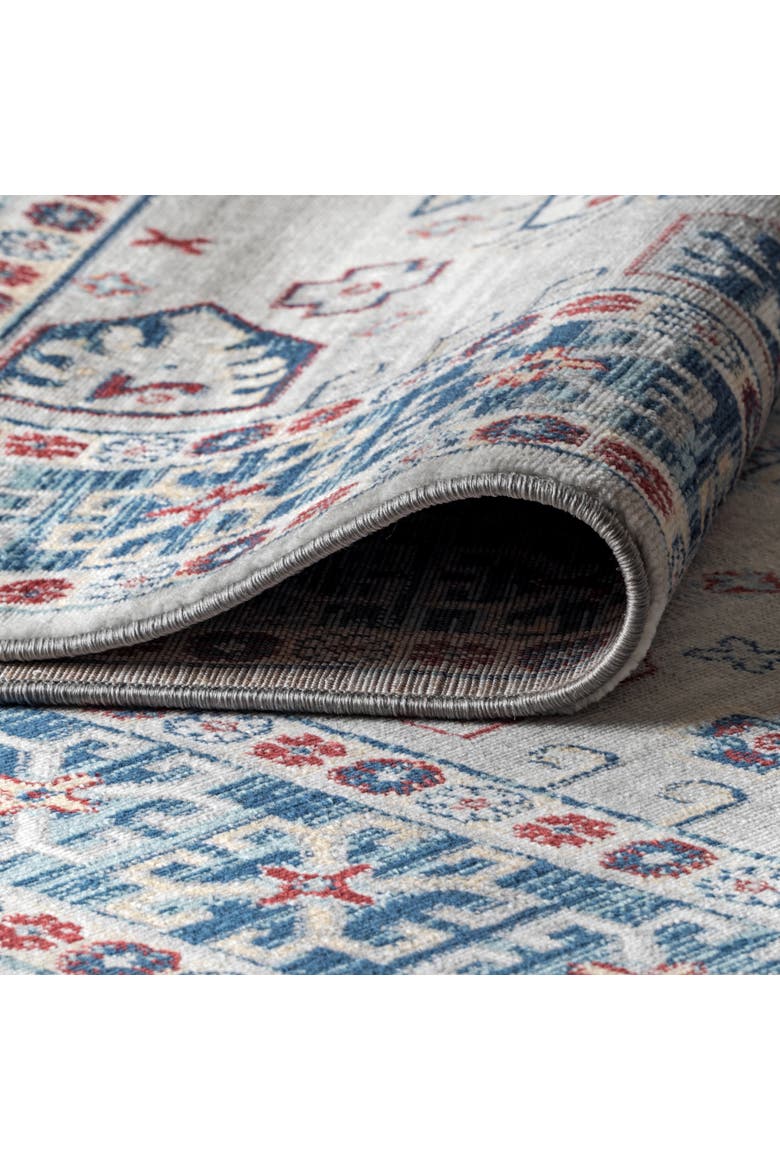 Modern Persian Vintage Medallion Area Rug, Alternate, color, Blue/Light Grey