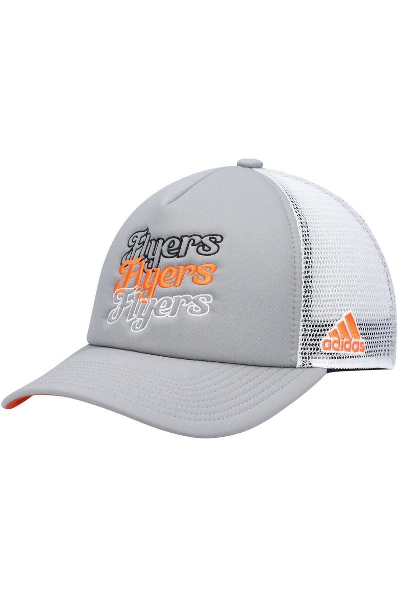 Women's adidas Gray/White Philadelphia Flyers Foam Trucker Snapback Hat, Main, color, Gray
