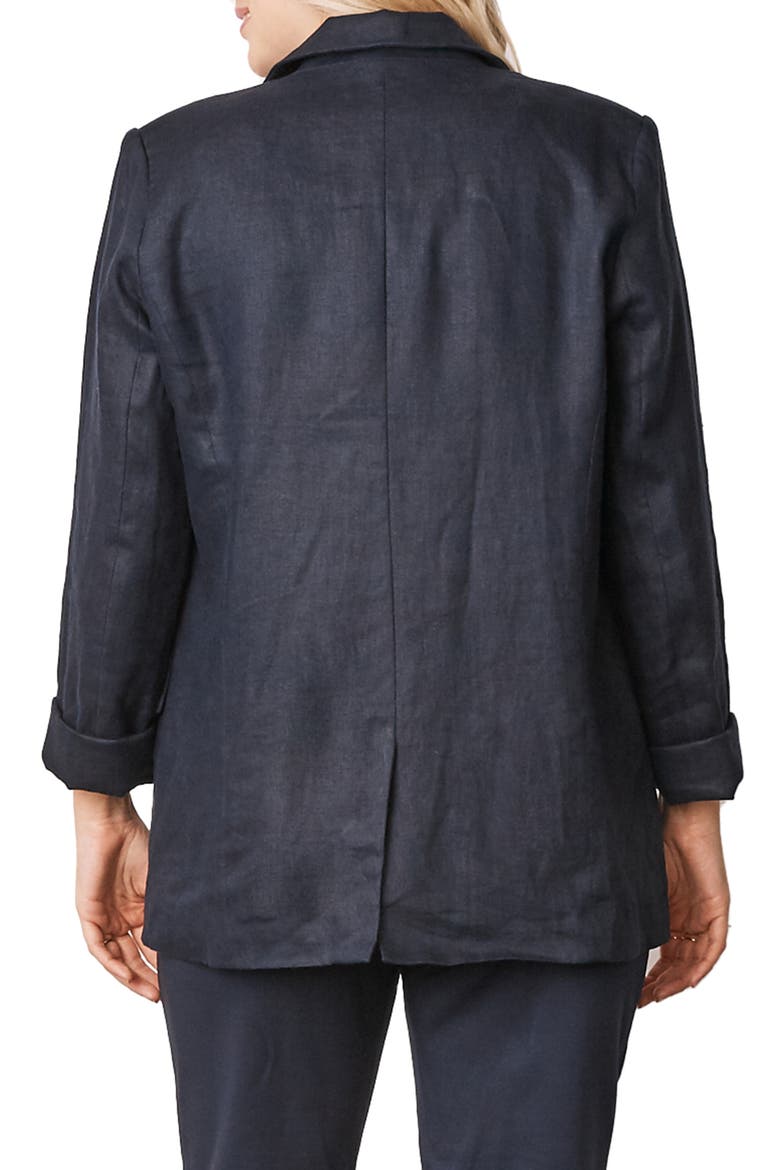 Linen Maternity Blazer, Alternate, color, NAVY