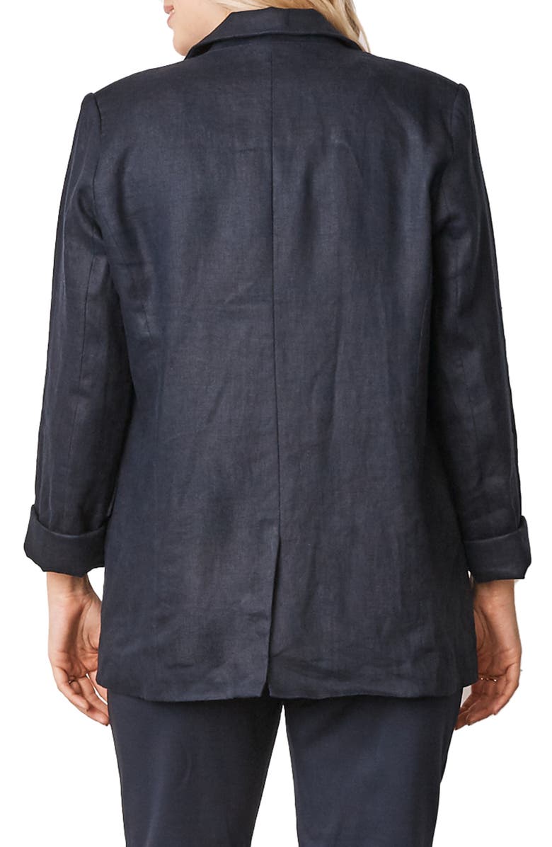 Angel Maternity Linen Maternity Blazer, Alternate, color, Navy
