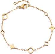 Adornia Clover Charm Station Bracelet