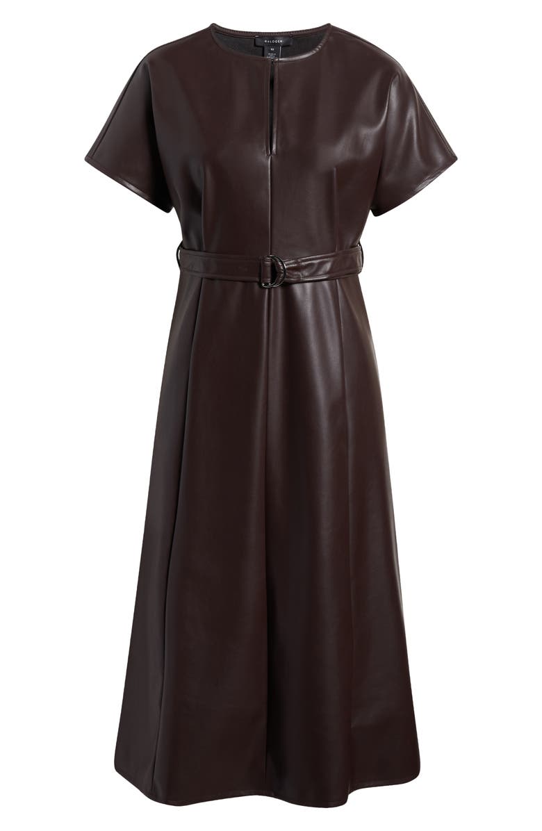 Halogen<sup>®</sup> Faux Leather Midi Dress, Alternate, color, Coffee Beige