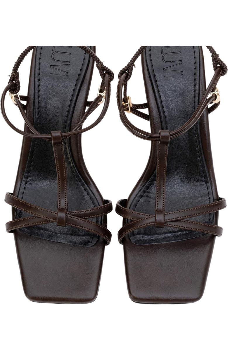 Prologue Shoes Gibson Stiletto Sandal, Alternate, color, Brown Faux Leather