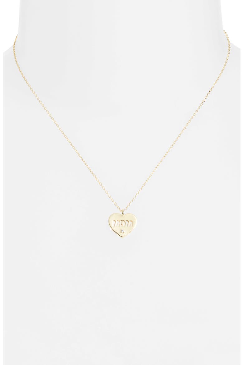 Mother-of-Pearl 'Mom' Pendant Necklace, Alternate, color, GOLD