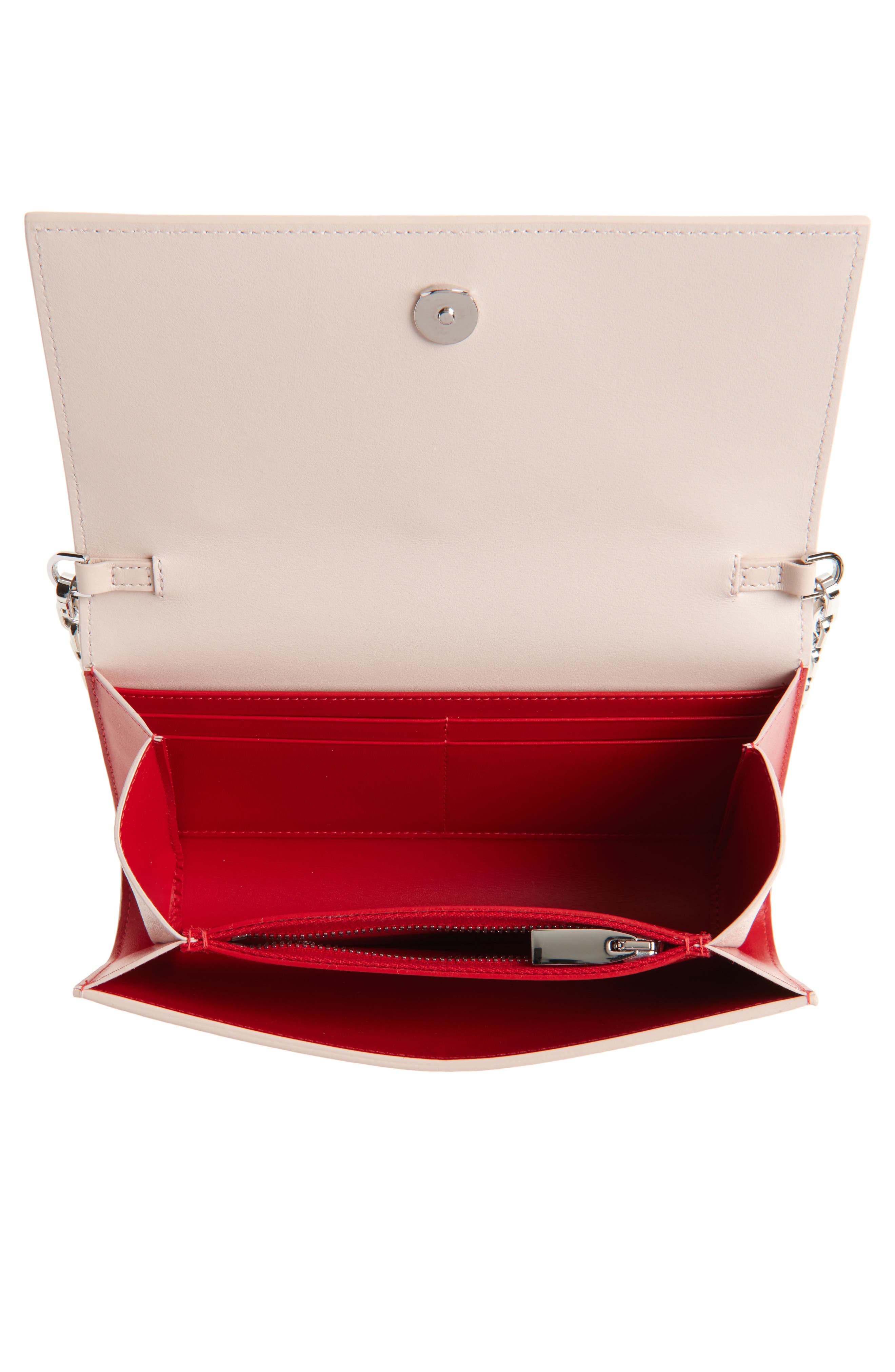 Christian Louboutin Paloma Leather Clutch, Alternate, color, Leche/ Multi