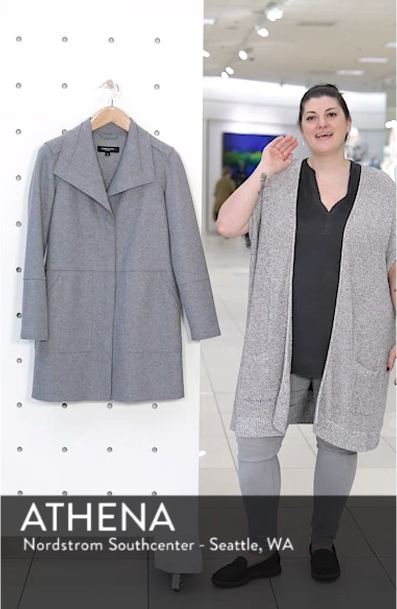Envelope Collar Wool Blend Knit Coat, sales video thumbnail